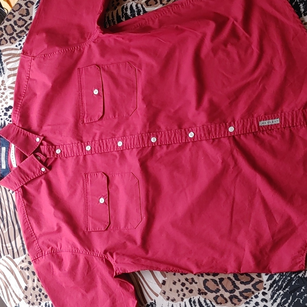 Red Retreat Short Sleeve Button Shirt
